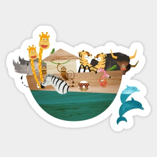 Kids Room Illustration Noah’s Ark - All animals aboard Sticker